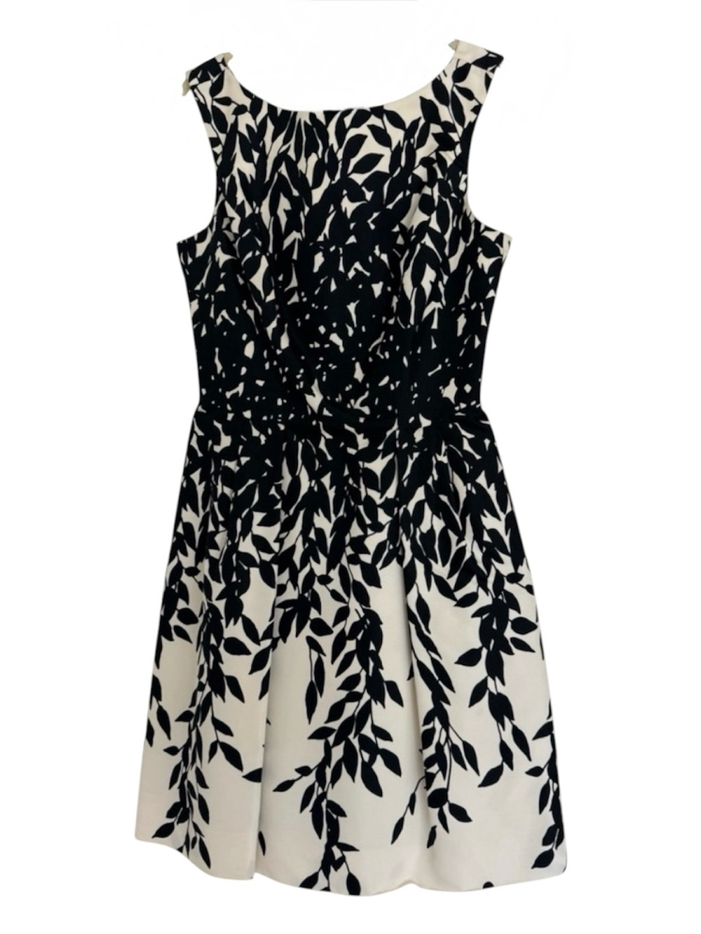 BLUMARINE  Black & White Leaf-Print Dress